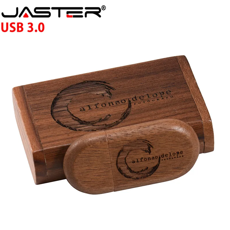 JASTER USB 3,0 деревянная овальная модель+ раскладушка коробка usb флэш-накопитель 4 ГБ 8 ГБ 16 ГБ 32 ГБ 64 ГБ Флешка видео карта памяти