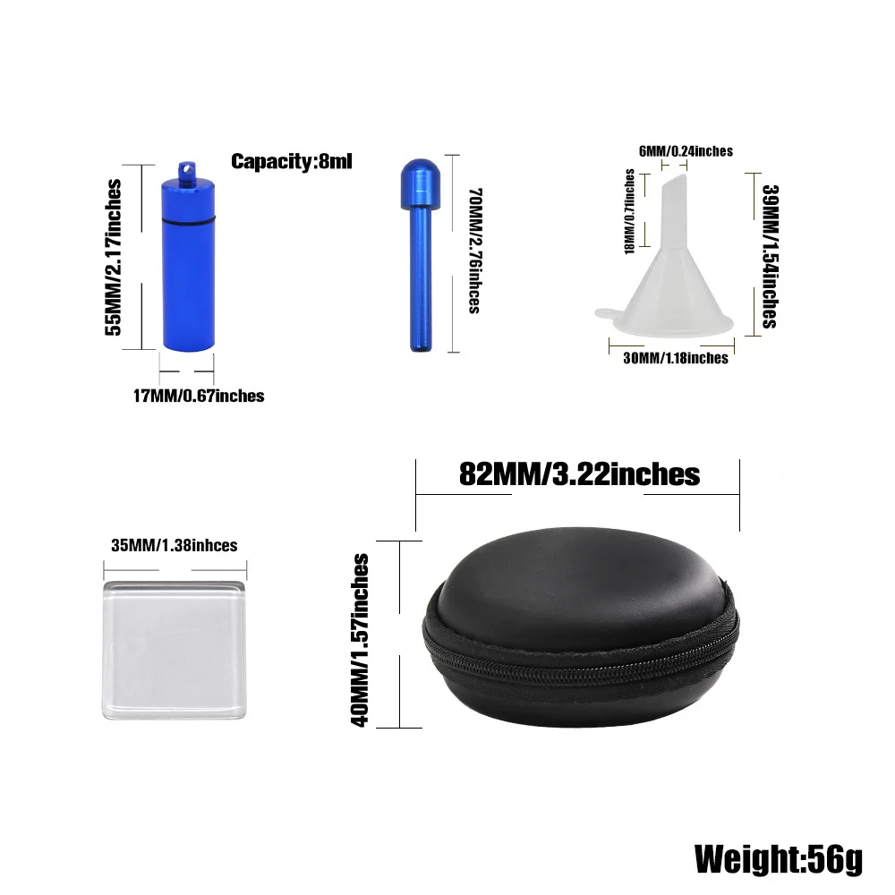 Snuff Set 6# Aluminum Tobacco Pipe Snuff Nose Smoke Pot Snuff Bottle Smoking Set Cigarette Holder