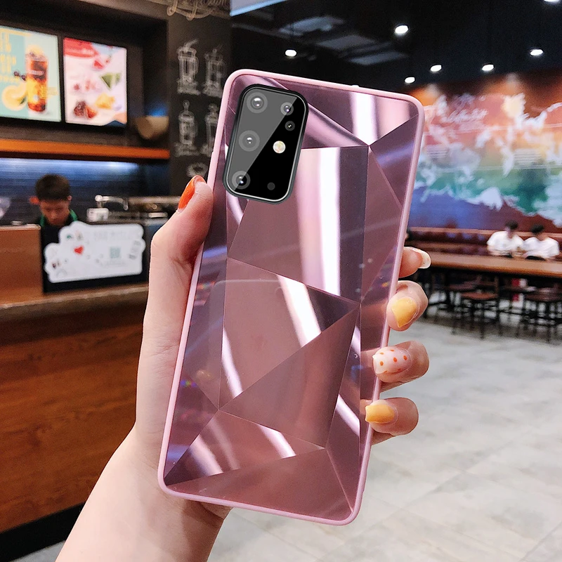 Зеркальная задняя крышка из ТПУ для Note 8 9 10 Pro Plus S20 + S10 3D чехол с лазерным