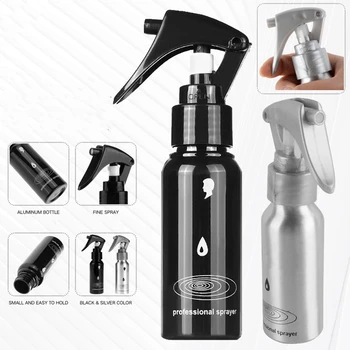 

10Pcs 60Ml Mini Matte Silver Aluminum Spray Atomiser Applicator Bottles Hair Salon Hairdressing Sprayer Water Bottle