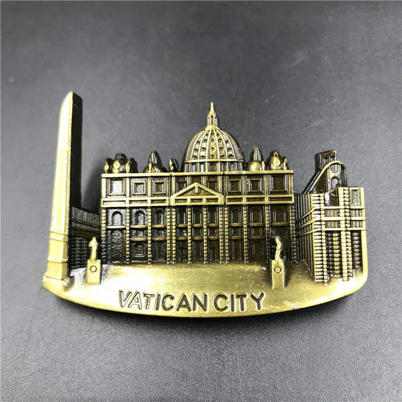 Металлическая 3D стерео наклейка на холодильник премиум класса, магнит на холодильник, туристический сувенир, сувенир, сувениры, украшение для дома и кухни - Цвет: Vatican city