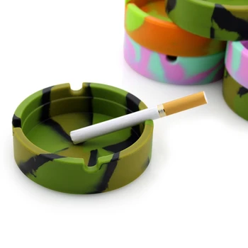 

Silicone Ashtray Soft Round Ecological Smoke Holder Anti-scalding Cigarette Luminous Heat Resistant Fluorescent Rubber Ashtray