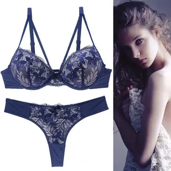 

New 2/3 Cup Push Up Bra With Lace Set Underwear Women Embroidery Floral Lacy Sexy Luxury Lingerie Brassieres new