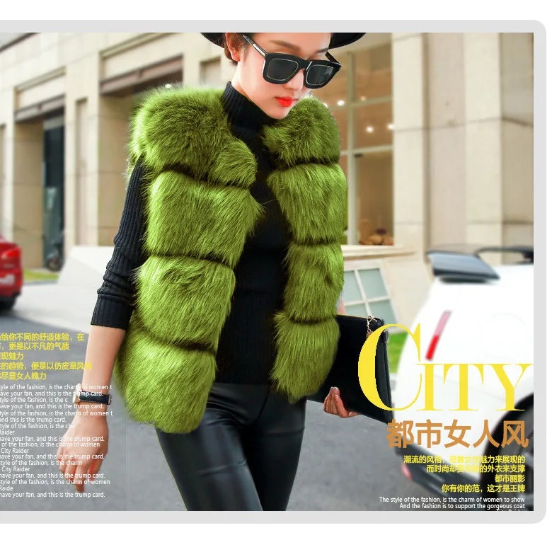 NO.6 TUHAO Winter Woman Clothing Vintage Coats Office Lady Fashion Faux Fur Waistcoat Vest Thick Female Sleeveless Jacket WM11 - Цвет: NO.6