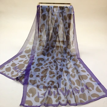 

size:64 170 s108-1 Quality Good Real Mulberry Silk Scarf Long Purple Ash Chiffon