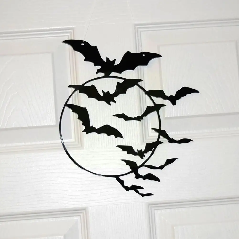 Halloween Iron Decor Witch Castle Pumpkin Bat Crafts Hanging Door Statue Home Silhouette Decorations Wall Steel I D1M4 | Дом и сад