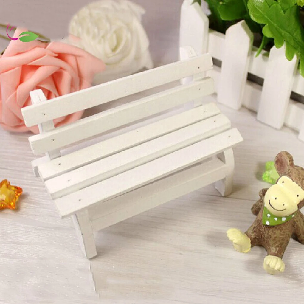

Newest 1pcs Home Decor Furnishing Articles Mini Bench Simple Wooden Craft Miniatures Ornaments Photo Props