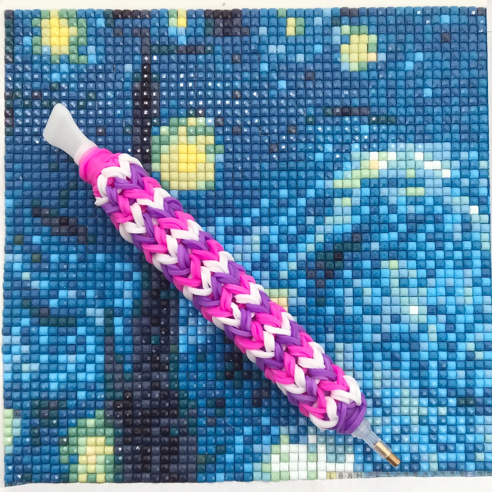 DIY Алмазная ручка для рисования grippy фиолетовый розовый белый 5D живопись с