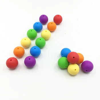 

100pcs Silicone Bead 15mm/12mm/10mm/20mm Eco-friendly Sensory Teething loose bead Necklace Mom Nursing DIY Jewelry bracelet bead