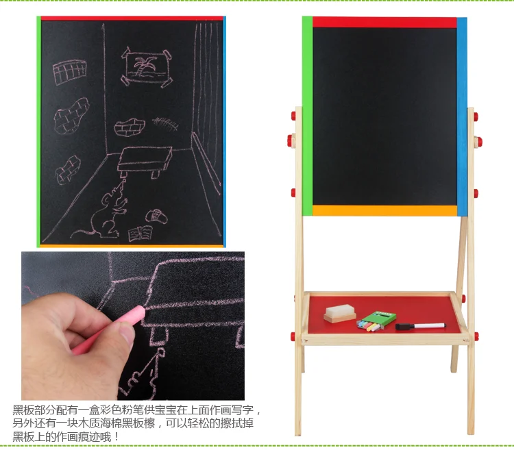 Классная доска на лямках для домашних детей, маркерная ручка, Wipable of Blackboard Whiteboard, детский двухсторонний блокнот для рисования
