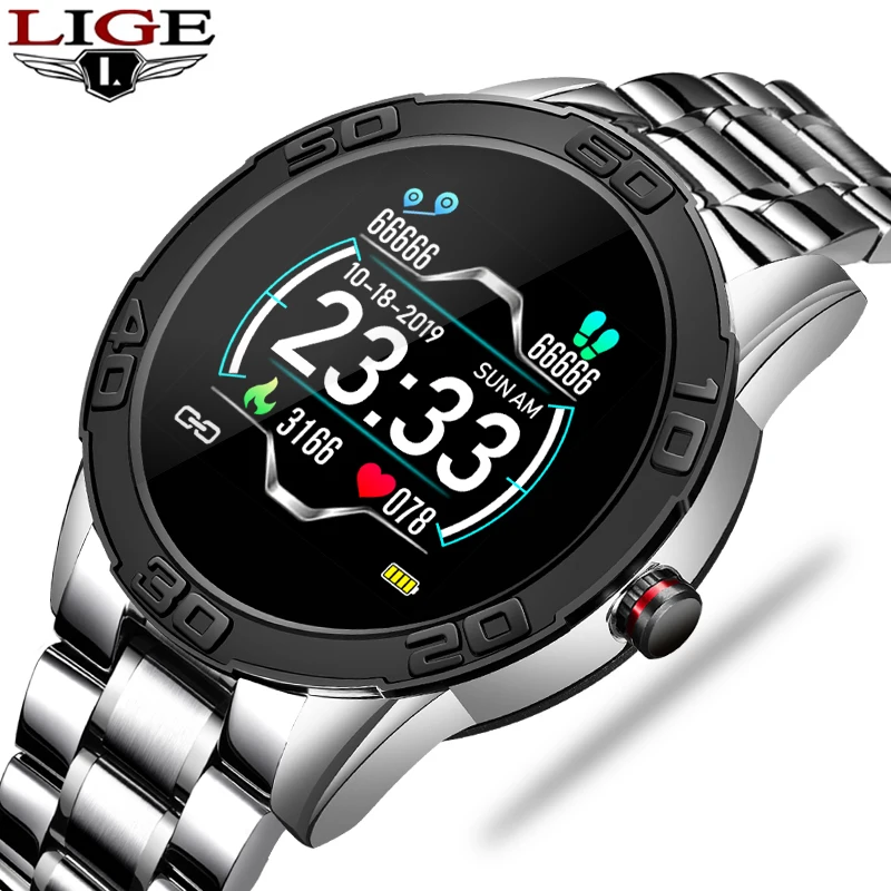 Модные спортивные Смарт-часы LIGE для мужчин и женщин фитнес-трекер монитор