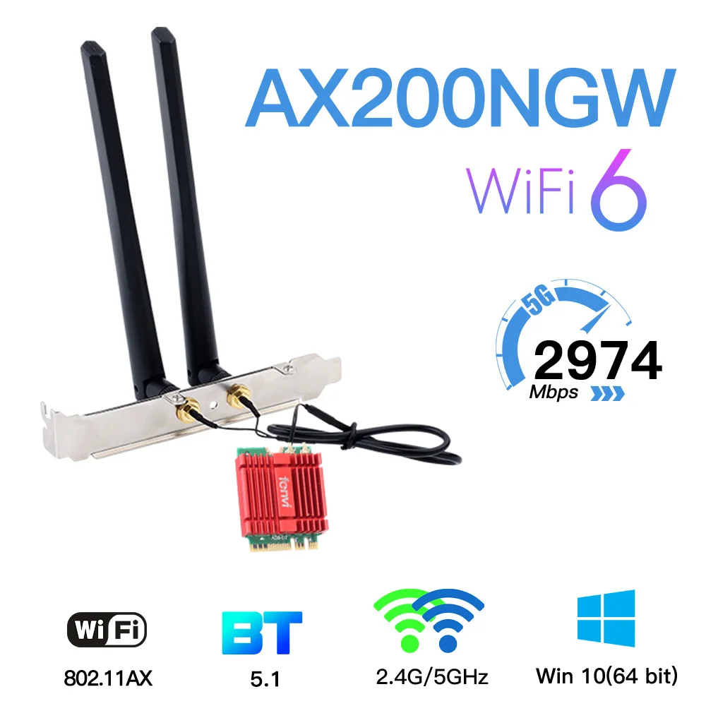 Fenvi 5374mbps wifi 6e intel ax210 pcie