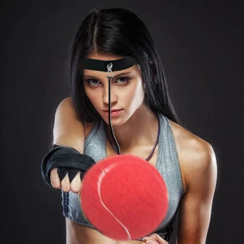 

Bouncy Ball Fight Elastic Ball Boxing Equipment with Head Band for Reaction Speed Training Boxing Punch Exercise Fashion red