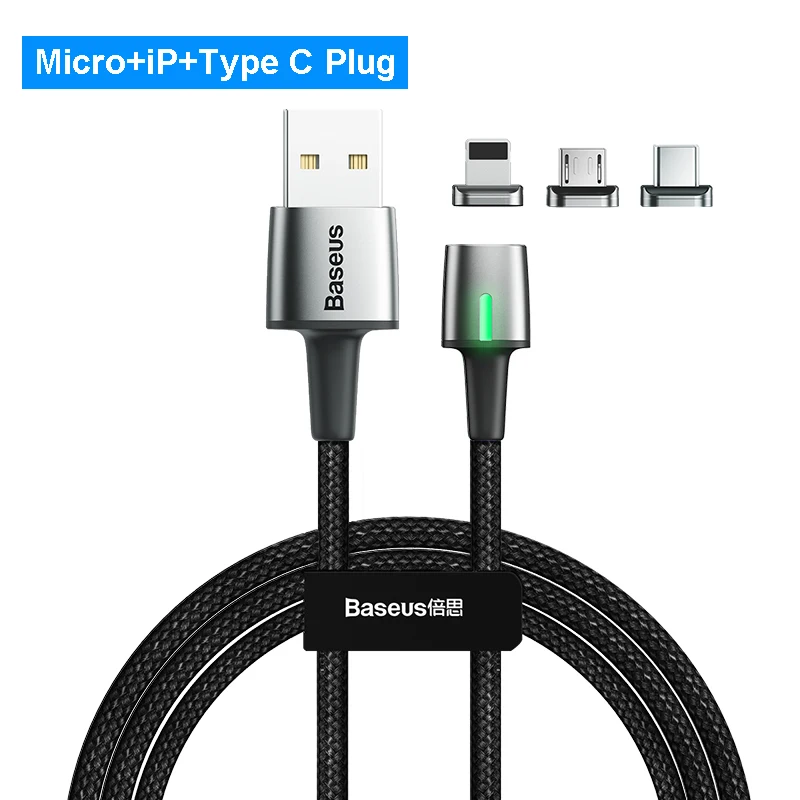 Магнитный usb-кабель Baseus, 3 А, быстрая зарядка, USB type-C, микро-кабель, магнитное зарядное устройство, usb-кабель для iPhone, samsung, huawei, usb шнур - Цвет: Purple Micro USB