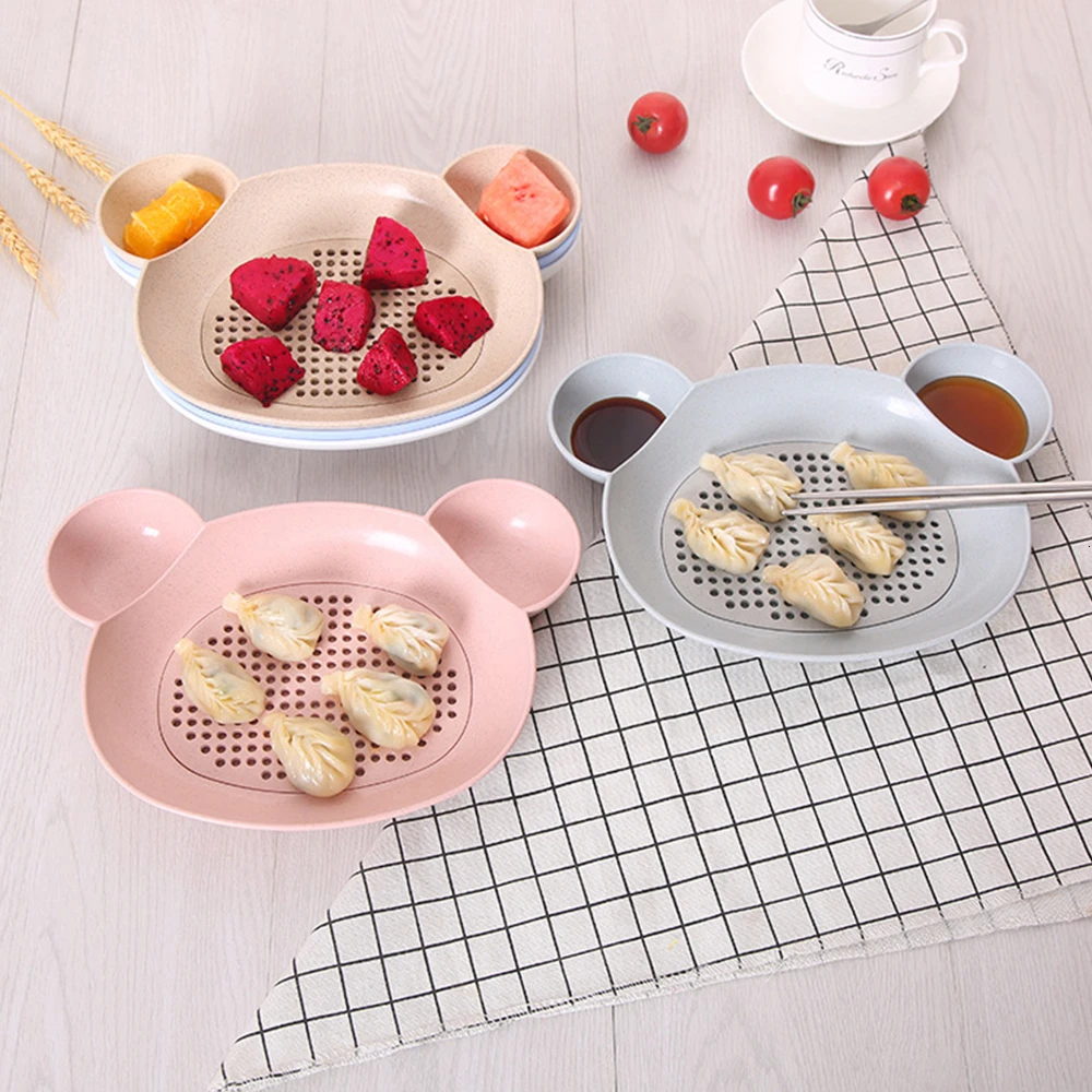 

Baby Training Tableware Eco-friendly Healthy Bowl Cartoon Feeding Dishes Fruit Plates Dinner Spoon Fork Kids Travel Dinnerware