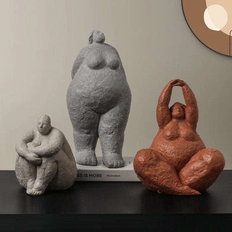 Vilead Abstract Fat Lady Statues Sculpture of Dreaming Yoga Women