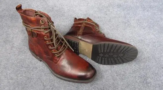 

Spring Autumn Genuine Leather zip Buckle ankle boots Fashion lace-up falt dress shoes Round toe oxford