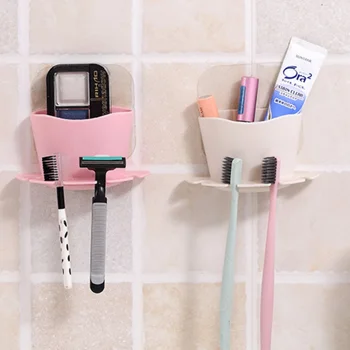 

Bathroom toothbrush holder powerful suction cup rack plastic multifunctional plastic strong suction cup rack