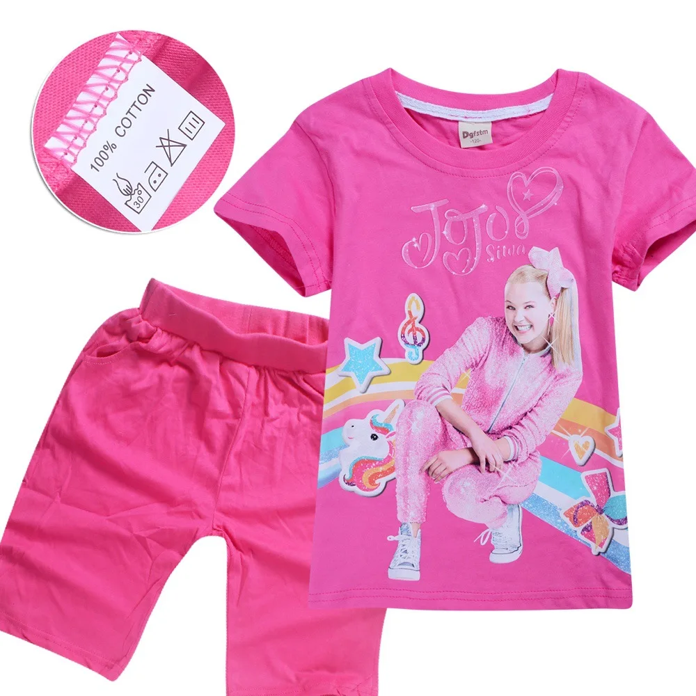 JOJO Siwa/2020 г. Комплекты одежды для малышей 2 шт. детские топы с капюшоном девочек