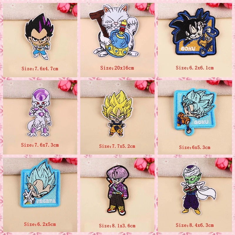 

Anime Dragon Ball Goku Patches Cartoon Stitch Embroidered Patch Iron On Patches For Clothing Stickers Garment Applique Stripe F