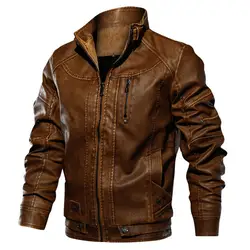 KIMSERE мужские зимние теплые кожаные байкерские куртки и пальто с флисовой подкладкой теплая мотоциклетная куртка из ПУ Верхняя одежда