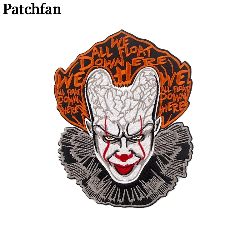 10 шт./партия, Patchfan Stephen King's IT, аппликационные заплатки сделай сам, железная сумка, рубашка, одежда, наклейки в стиле панк, вышитые значки A2337