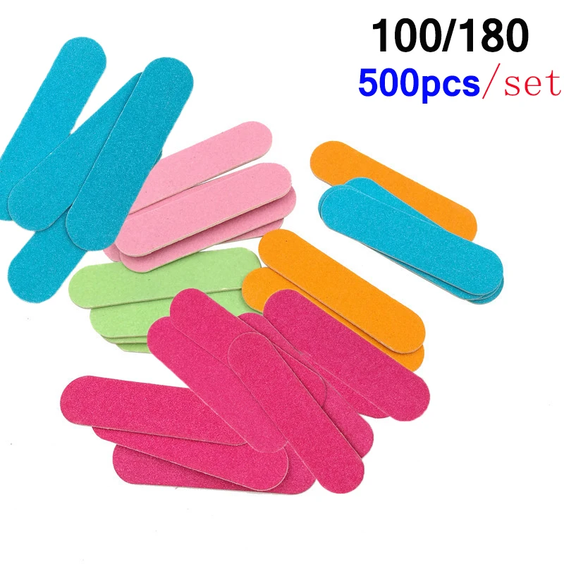 Profession 100/180 Nail Files 500pcs/set Buffer Pedicure Manicure Gel Polisher Polish Beauty Care Tools Wooden |