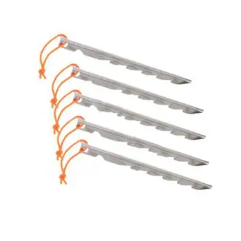 

5 PCS Stainless Steel Tent Peg V Shape titanium Spike Windproof Outdoor Camping Awning Ground Nails Traveling Tent Accessories