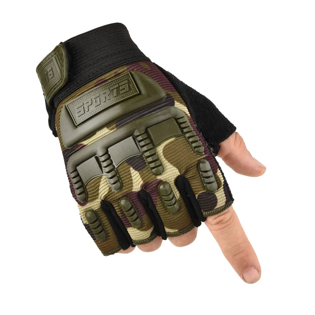 1 paire de gants demi-doigts hommes gants tactiques camouflage