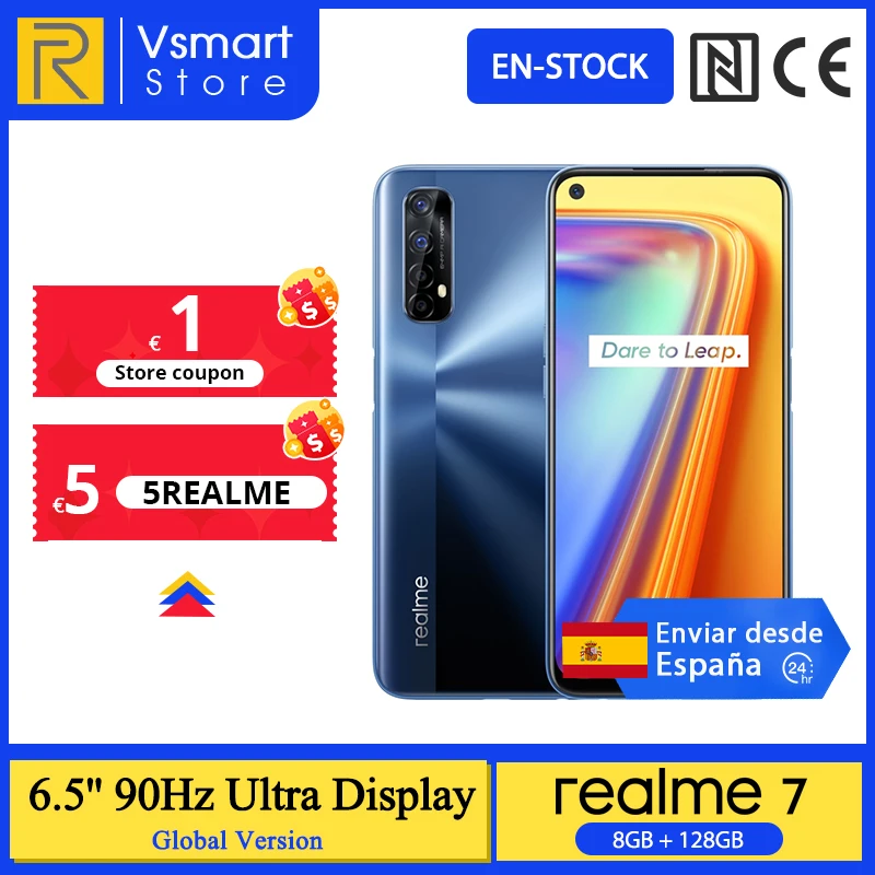 Глобальная версия realme 7 8GB 128GB Helio G95 6 5 'ྖHz Ultra Display 30W Дротика зарядка 48MP AI Quad Cameras