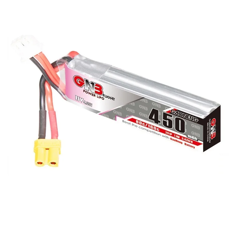 FPV Racing Drone Battery 1-10PCS 7.6V 2S 450mah 80C/160C HV Lipo XT30U-F Plug for iFlight CineBee Happymodel Crux3 BetaFPV