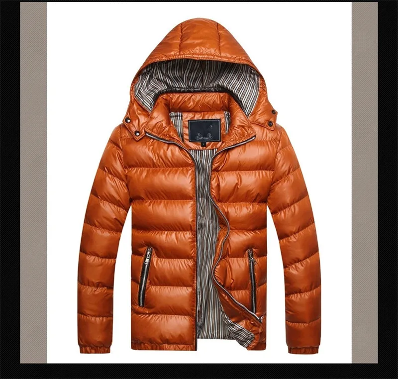 Мужская осенне-зимняя куртка, пальто, мужские теплые толстые парки, мужская повседневная верхняя одежда, ветровки с капюшоном, парка, Мужская однотонная куртка с капюшоном