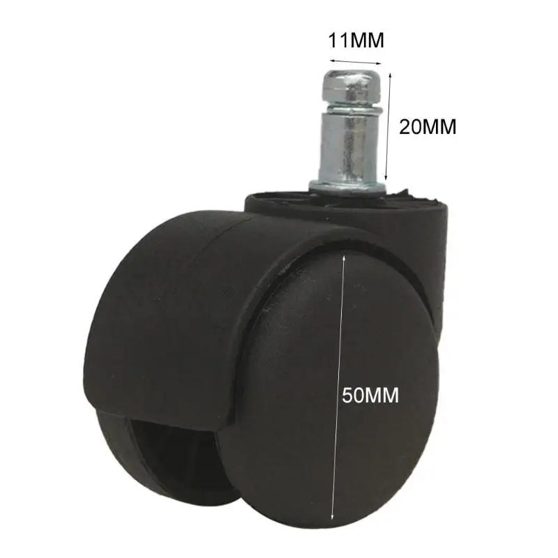 5pcs Silent Office Chair Caster Universal Wheel Swivel Plastic Swivel Roller Wheel Furniture Replacement Hardware