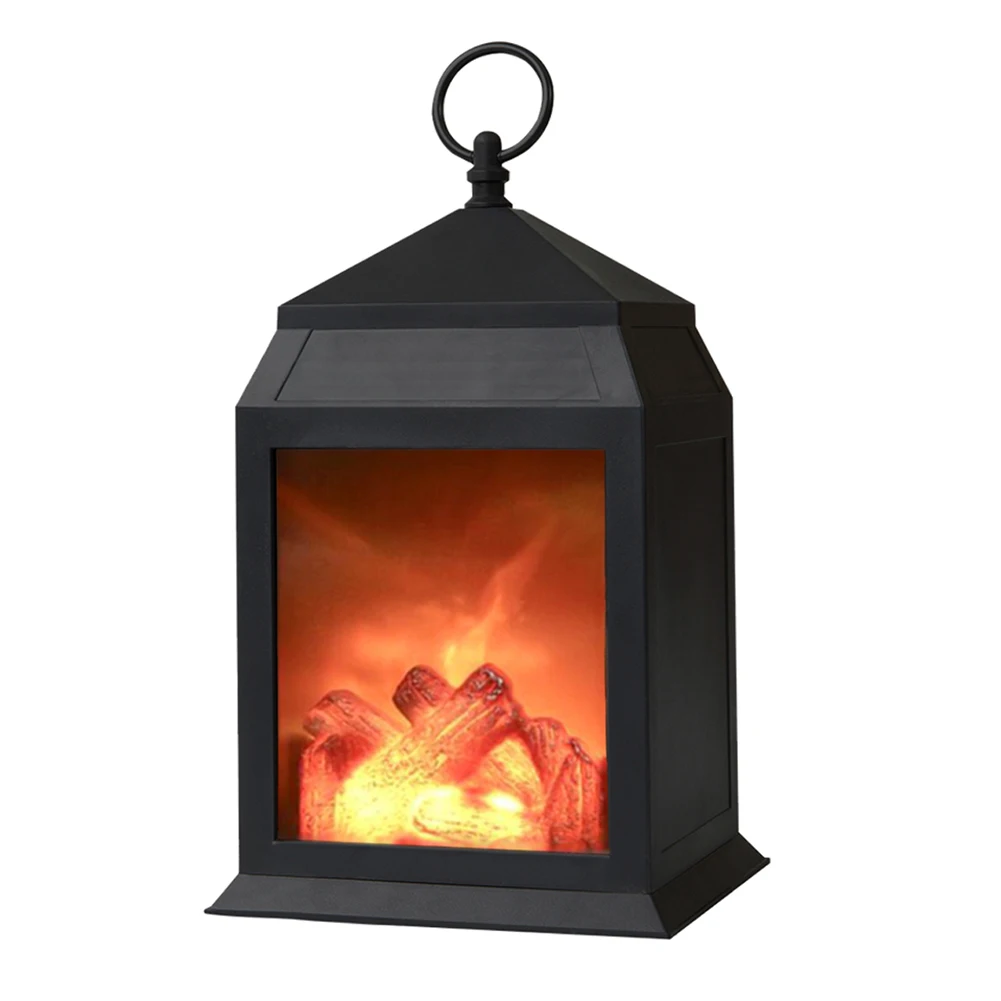 

Burning Effect Desk Lamp Home Decor Fireplace Light Garden Hanging Living Room Bedroom Vintage Lantern LED Flame Outdoor Lawn