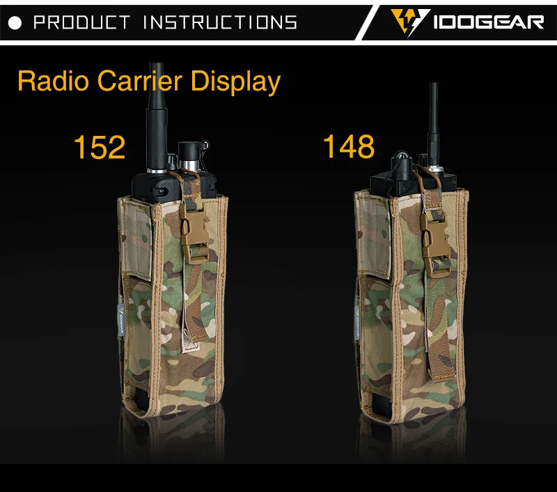 IDOGEAR тактический Чехол для радио, держатель рации, MOLLE MBITR TRI PRC-148 PRC152, сумка для инструментов для спорта на открытом воздухе, 3553