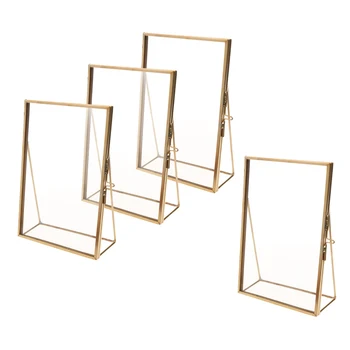 

4Pcs Menu Holder, Sign Holder, Clear Table Card Display, Photo Frame, Wedding Picture Stand 4x 6''