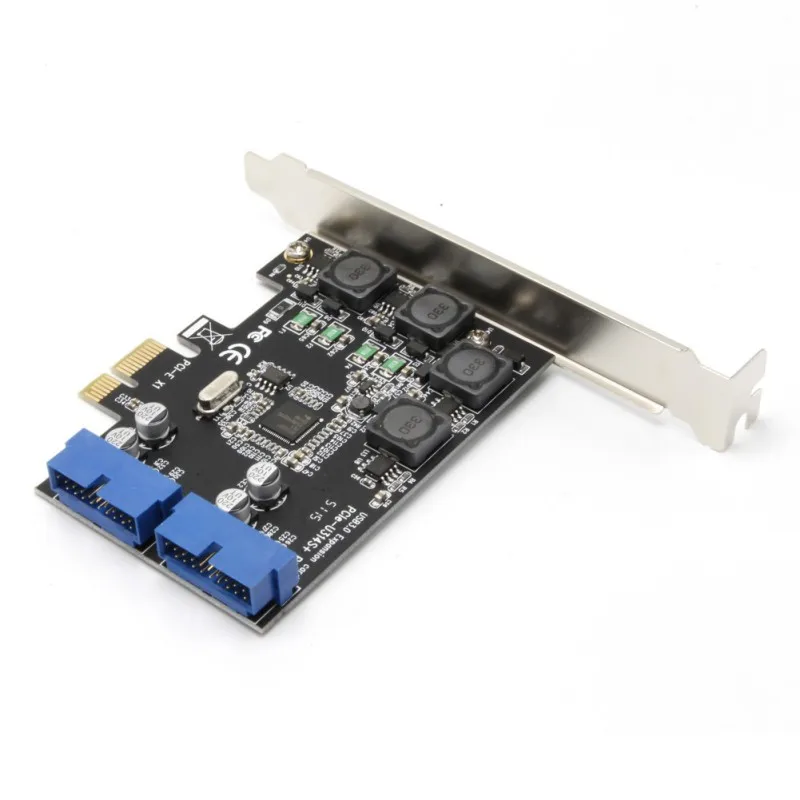 

PCI Express To Dual 19pin 20 Pin USB 3.0 Card 5Gbps High Speed Data Transfer Adapter Connector Type PCIE X1/X4/X8/X16
