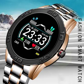 

LIGE 2020 steel smart watch Men waterproof sport Sleep Heart rate blood pressure call information Fitness tracker smartwatch+box