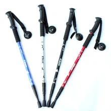 Ski Pole Walking Stick Adjustable Hiking Alpenstock Shock Aluminum Climbing Camping Adjustable Telescopic Cane