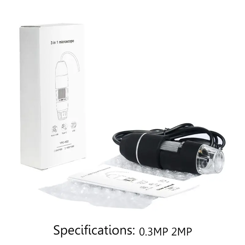 3в1 микроскоп usb type-C Micro-USB 1000X 1080P 2MP для телефона OSX Windows PC M7DA