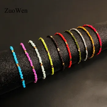 

10Colors Bohemian Colorful Crystal Seed Beads Anklets for Women Summer Ocean Beach Ankle Bracelet Foot Leg Jewelry Dropshipping