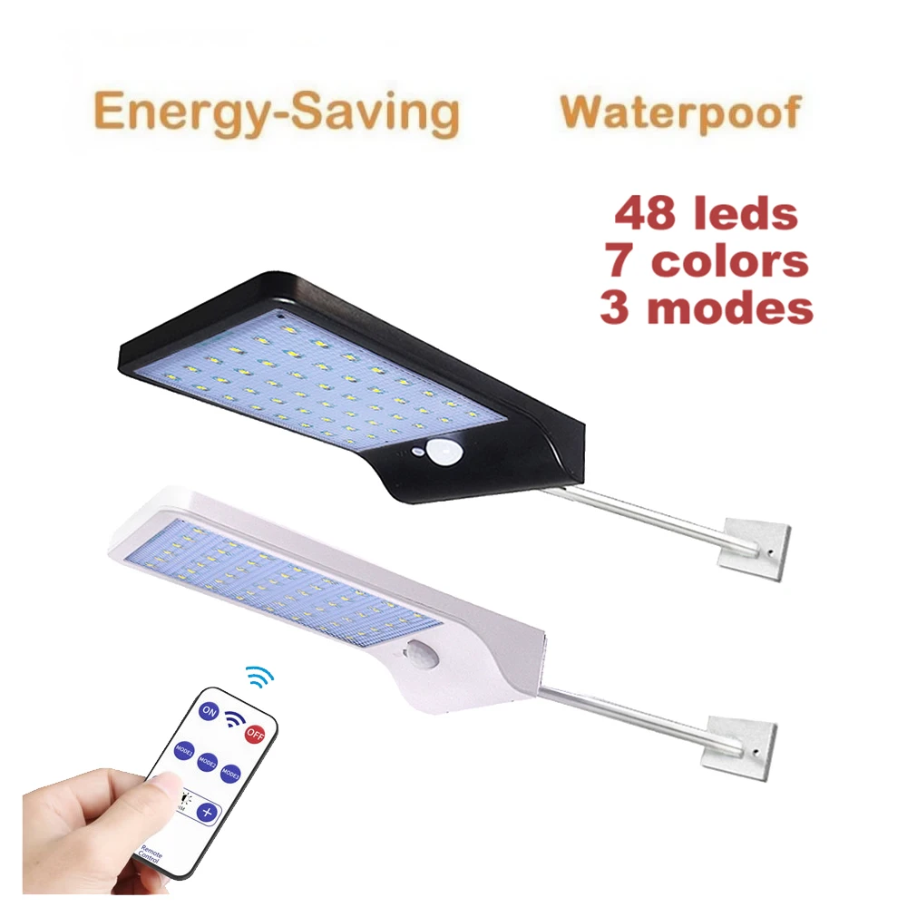 

Solar Wall Lights Outdoor Waterproof Security 36 LED Solar Powered Motion Sensor Wall Lamp with Mounting Pole For Garden Pathway