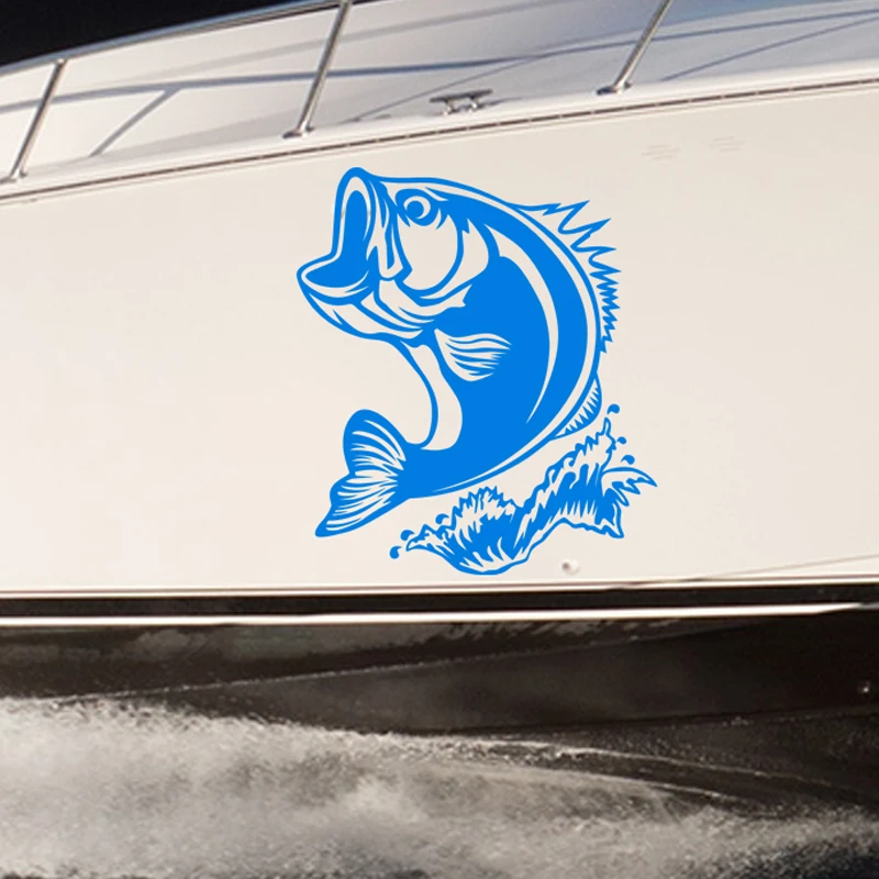 Bass Decal Go Fishing Sticker Bucket Tackle Shop Fishhook Fish Tank Boat  Box Car Vinyl Fishing1002