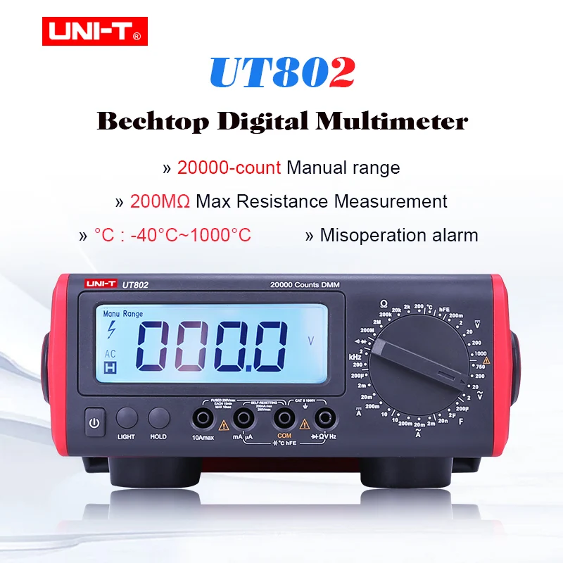 UNI-T UT801 UT802 UT803 Bechtop цифровой мультиметр AC DC Напряжение измеритель тока Сопротивление Емкость Частота Диод тестер - Цвет: UT802