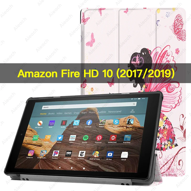 Для Amazon Kindle Fire HD 10 / чехол смарт-Магнитная подставка флип-чехол из искусственной кожи для Amazon Kindle Fire HD 10 чехол Funda - Цвет: Butterfly