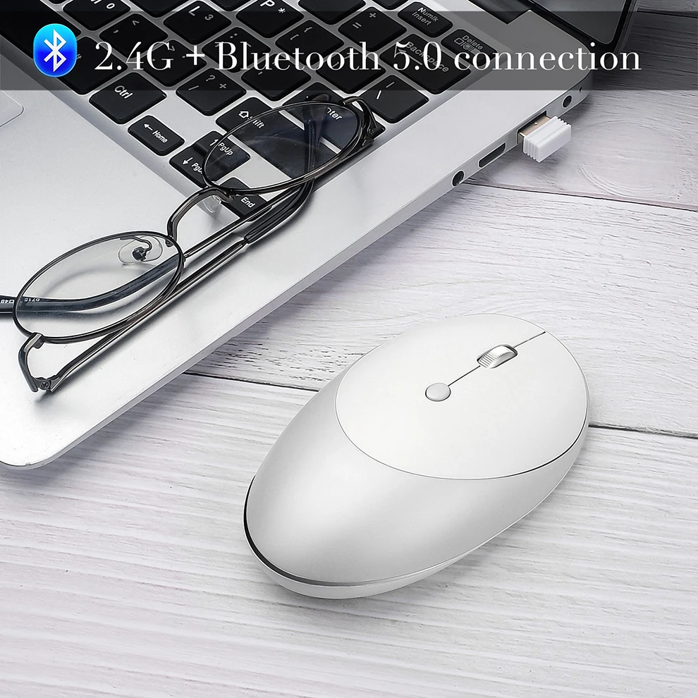 SeenDa Bluetooth 5,0/3,0 Беспроводная мышь три режима Bluetooth USB Беспроводная мышь бесшумные мыши для ноутбука Mac перезаряжаемая мышь