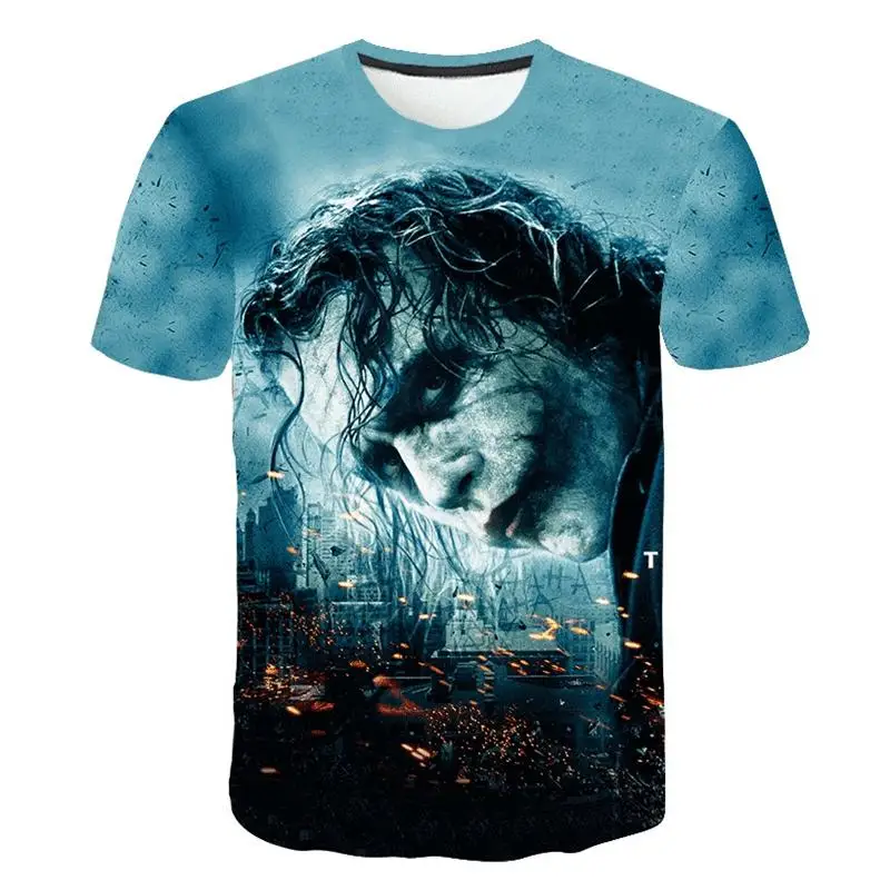 Suicide squads 3D Printed T Shirt Men Joker Face Casual O-neck Male tshirt Clown Short Sleeve Cosplay Funny shirts Pokemon | Мужская