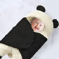 Спальный мешок для новорожденного ребенка обертывание ped зима панда вентиляция не флуоресцентный агент ягненка бархатное Пеленальное