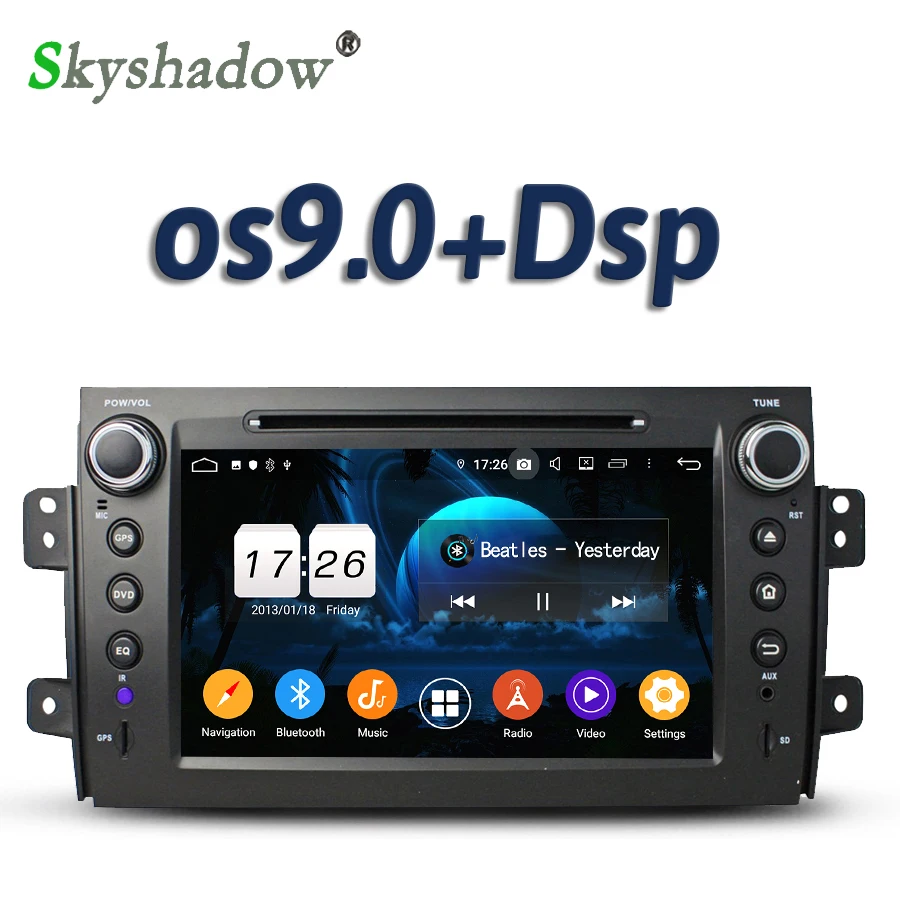 DSP Android 9,0 2 Гб ОЗУ 16 Гб 4 ядерный автомобильный dvd-плеер gps карта автомобиля RDS радио wifi BT 4,2 DVR камера ТВ OBD для SUZUKI SX4 2006-2012