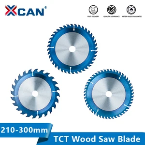 Диск для резки дерева XCAN 210/230/235/250/254/30 0 мм, лезвие для циркулярной пилы TCT, искусственное нанопокрытие синего цвета